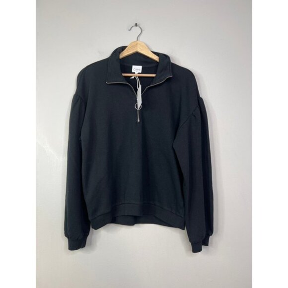 NWT Cami NYC Margaret Gathered French Cotton-Terry Half Zip Sweatshirt Pullover - Picture 3 of 10